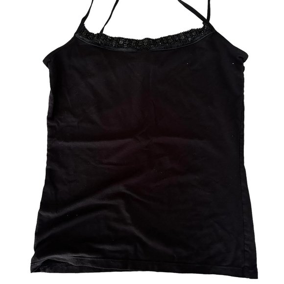 ANN TAYLOR Black Embellished‎ Neckline Ladies Casual Career Cami, XS - Picture 1 of 4